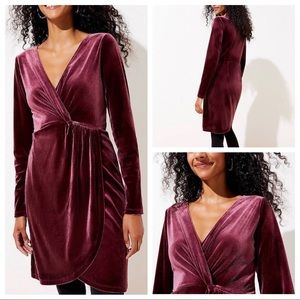 NWT LOFT Velvet Knot Wrap Dress, Size XL